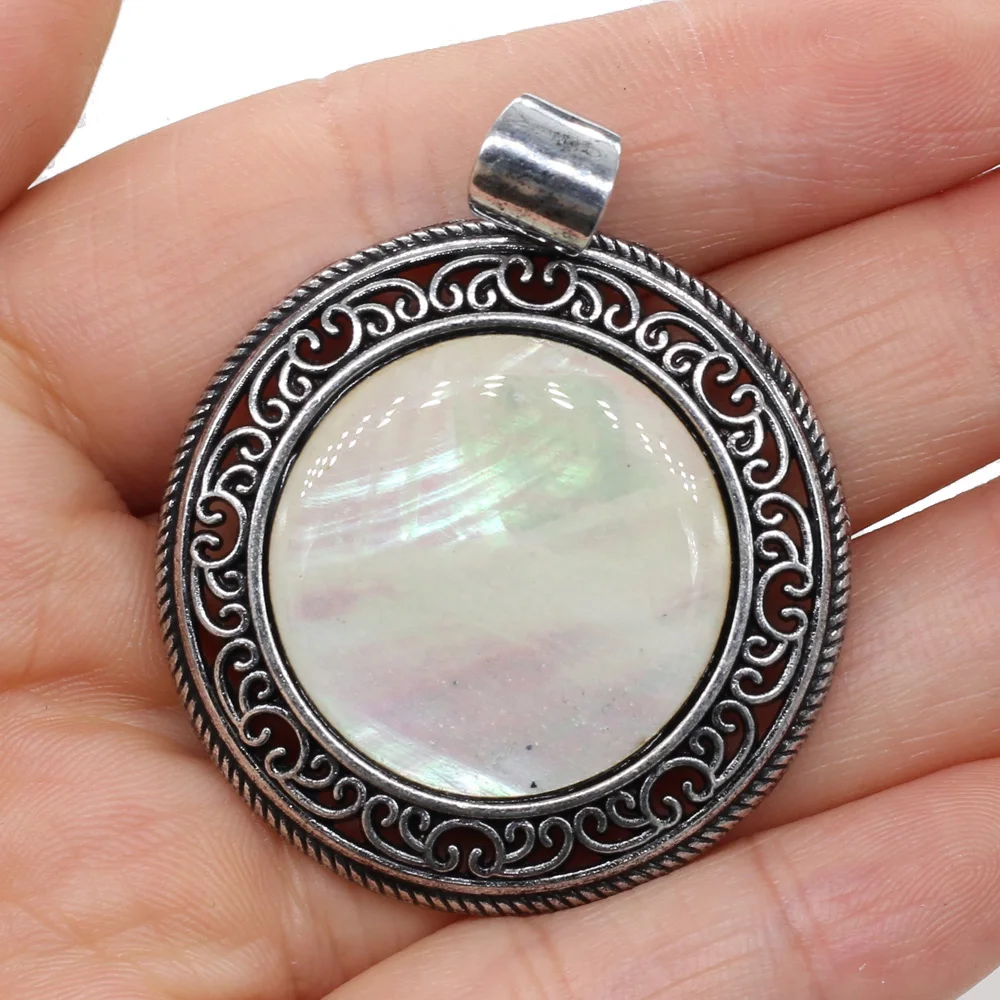 Натуральный камень розовый кварц лапи лазурь Абалон круглый кулон для ювелирных