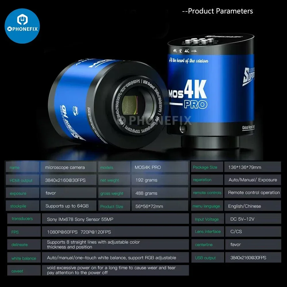 

MECHANIC MOS-4K/4kpro/510 55MP 4K Full HD тринокулярный микроскоп камера Сотовый телефон Печатная плата Материнская плата ремонт электроники