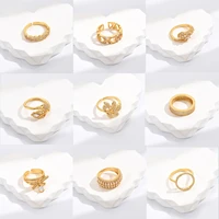 european and american trend jewelry exquisite unisex fashion gold opening inlaid zircon ring accessories