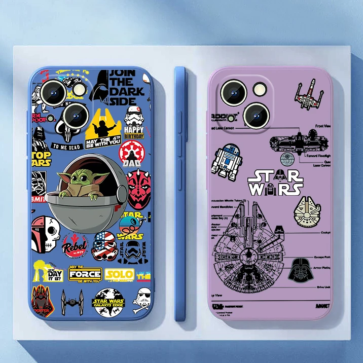 

Disney Star Wars Cool Phone Case For Apple iPhone 14 13 12 mini 11 Pro Max 8 7 Plus XR XS X Liquid Rope Funda Cover