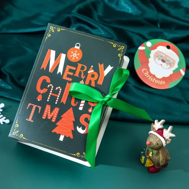 

Book Shape Merry Christmas Candy Boxes Bags Christmas Santa Claus Gift Box Navidad Natal Noel Party Decoration Supplies