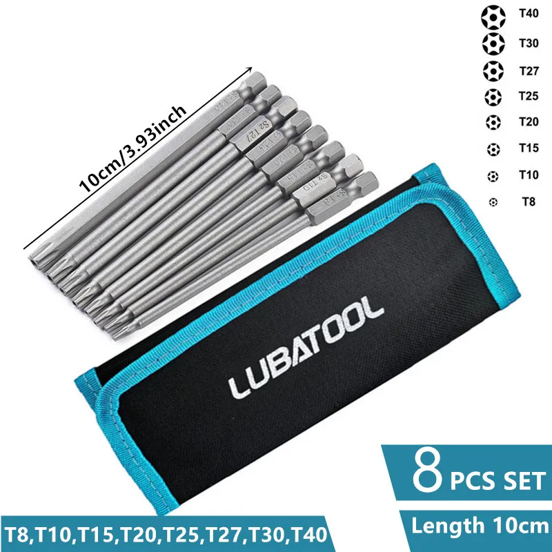 

Набор Отверток Torx S2, 8/11 Шт., С Магнитным Ключом, Шестигранными Насадками, Битами Для Шуруповерта, 1/4 Дюйма, 100 Мм, 150 Мм