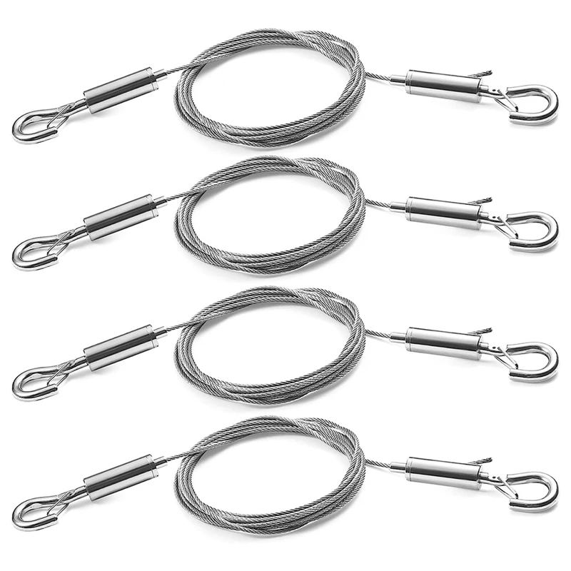 

4PCS Adjustable Picture Hanging Wire Heavy Duty Stainless Steel Wire Rope Mirror Frame Set Kit - 3M X1.5MM