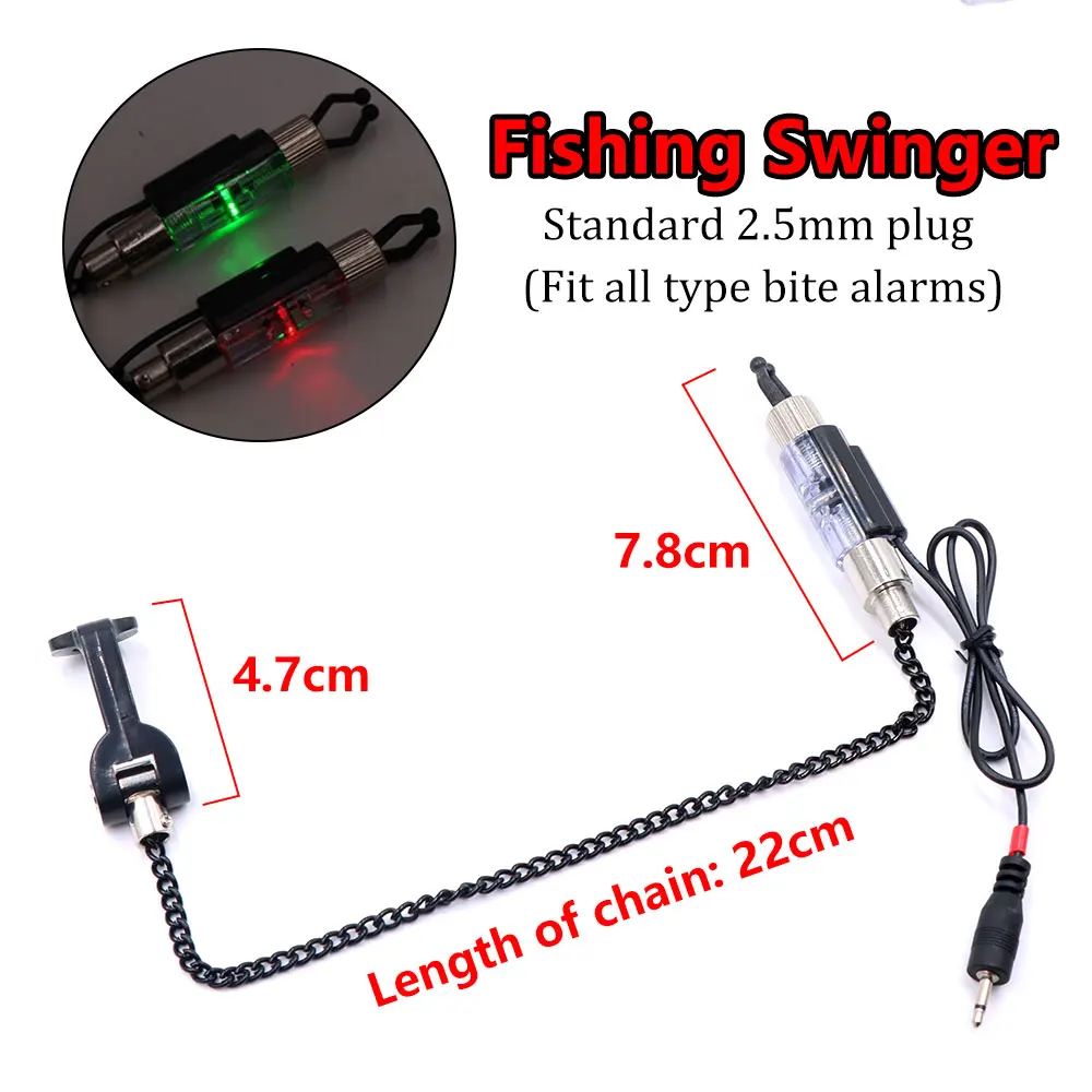 

Fishing Swinger LED Illuminated Indicator Fit For Bite Alarm Fishing Bobbins Carp Rod Hanger Connector Alarm Tackle Tool