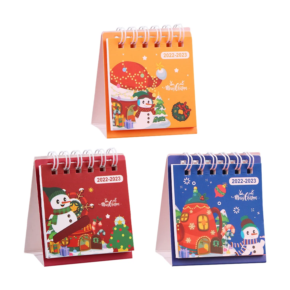 

3Pcs Planning Binding Office Calendar Decor Desktop Calendar Small Desk Calendar for Planning Home Friends