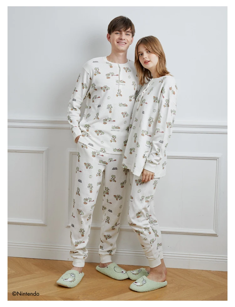 Home wear Gelato Pique Men Pajama  Cotton Couple Pajamas