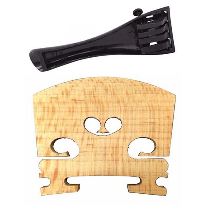 

Quality 2 Pcs Accessories: 1 Pcs Full Size 4/4 Violin Bridge & 1 Pcs Aluminum Alloy 4/4 Violin Fiddle Tailpiece With 4 Fine Tune