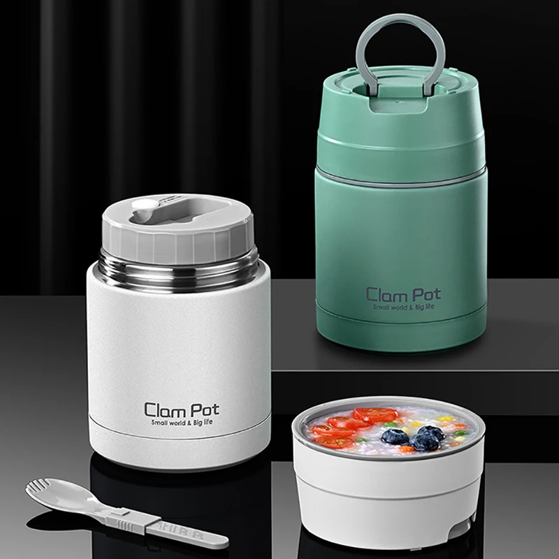 Термобанка для еды со складной ложкой 800 мл |