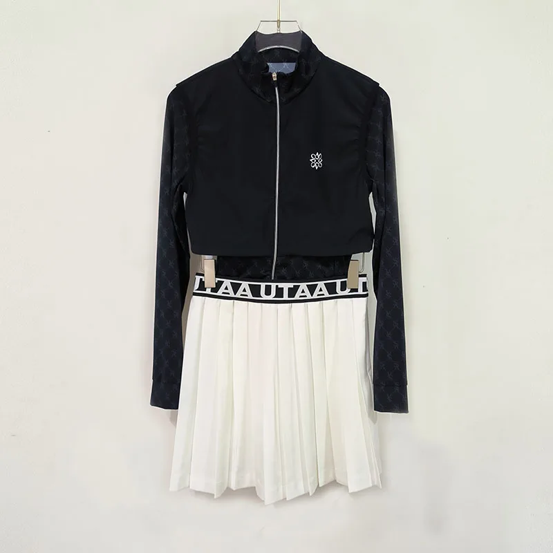 ST Andrew Golf Women's Spring/Summer Sunscreen Cardigan Coat Top A-line Pleated Umbrella Skirt Cry Set Makes You Slim