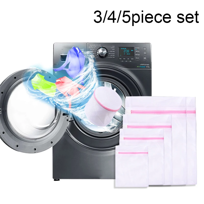 

Foldable Laundry Net Bag For Washing Machines Zippered Mesh Bags Underwear Bra Washing Machine Bag Dirty Clothes Laundry Basket