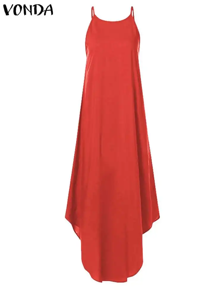 Сексуальное длинное платье-макси с лямкой на шее 2024 VONDA женские богемные платья