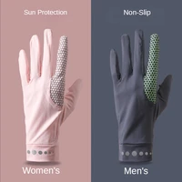 summer hot selling fashion sunscreen gloves for women ice silk cool driving non slip gloves outdoor sports breathable gloves