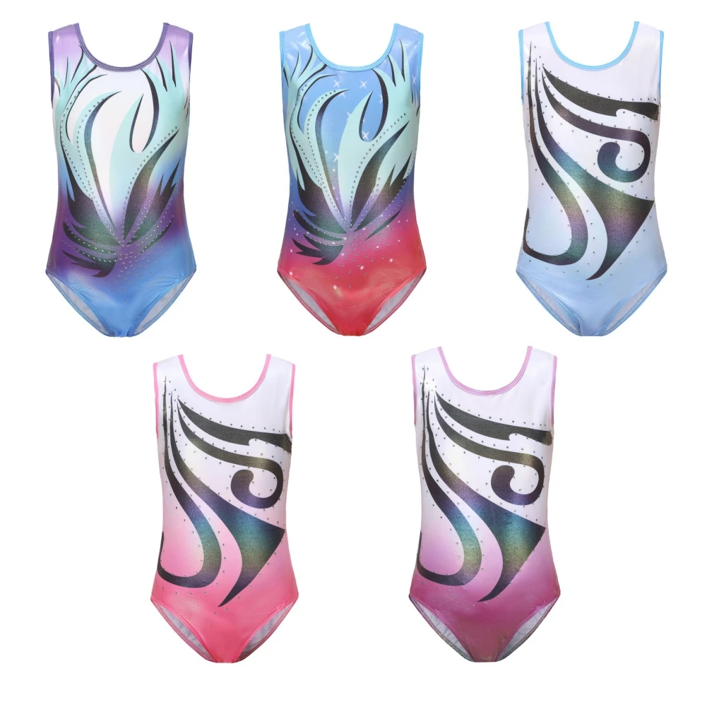 

Gymnastic Outfit for Girls Sleeveless Leotards Sparkly Tumbling Dancewear Breathable Bodysuits