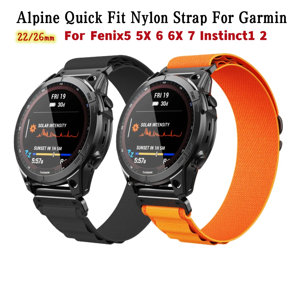 

Ремешок для наручных часов Garmin Alpine, нейлоновый браслет QuickFit Fenix 5 5Plus 6 7 Instinct Fenix5X 6X 7X Тактический D2, 22 26 мм