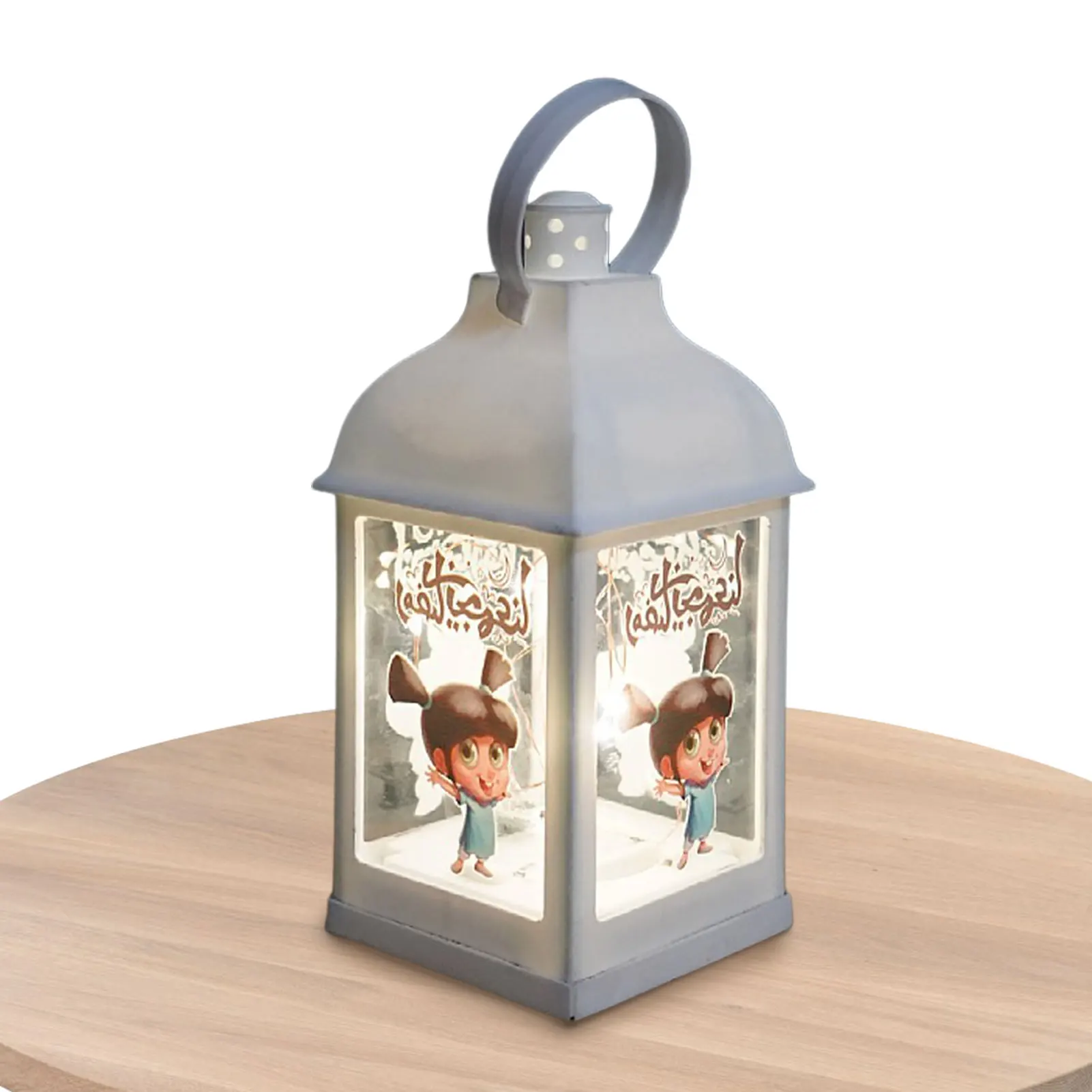 

Ramadan Mubarak Lights 8.5in White LED Ramadan Lights Battery Operated Eid Table Decoration Night Light Mubarak Islam Decorative