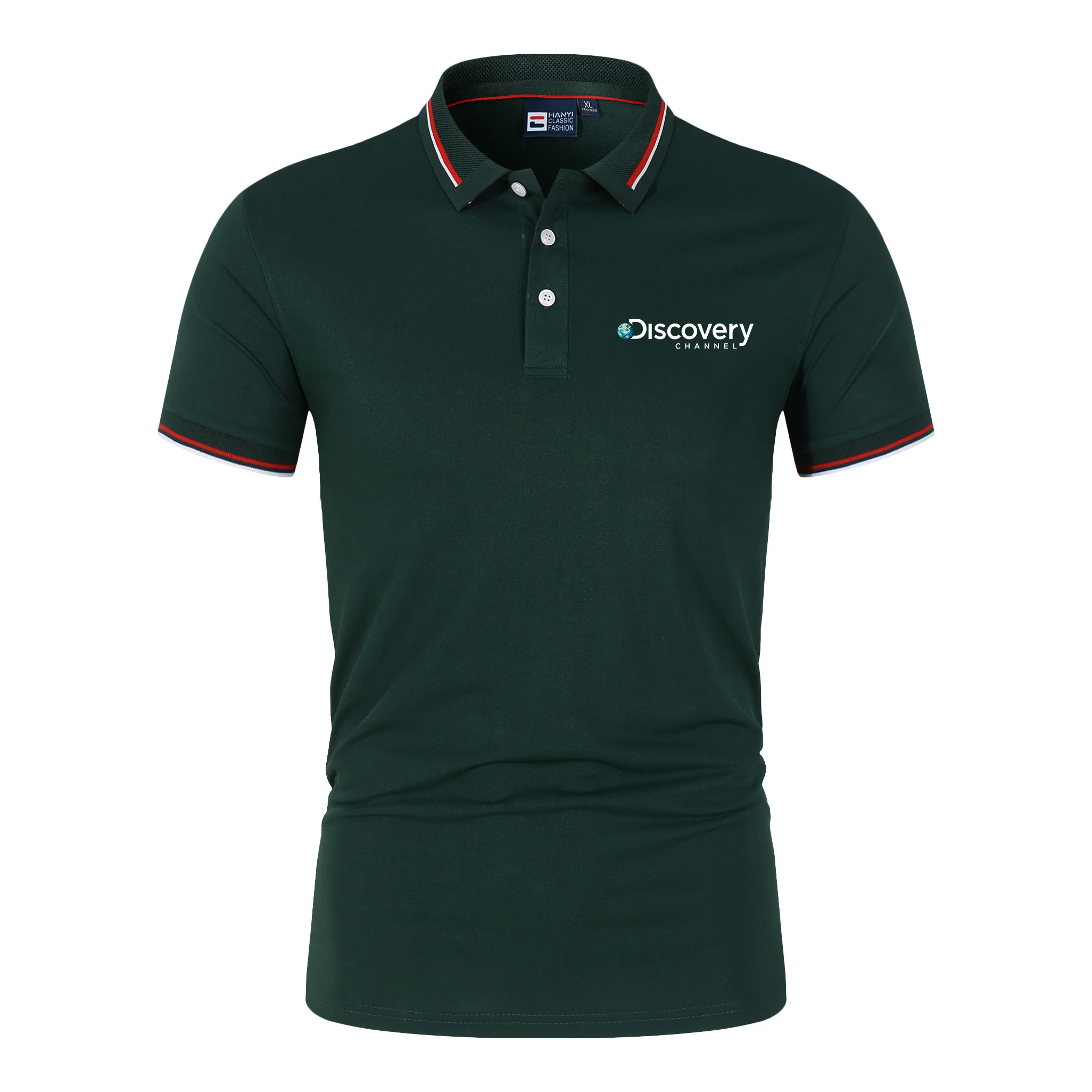 

Men's Polo T-shirt High Quality Discovery Golf Polos Classic Sports Breathable Short Sleeve Top Brand Men's Business Wear
