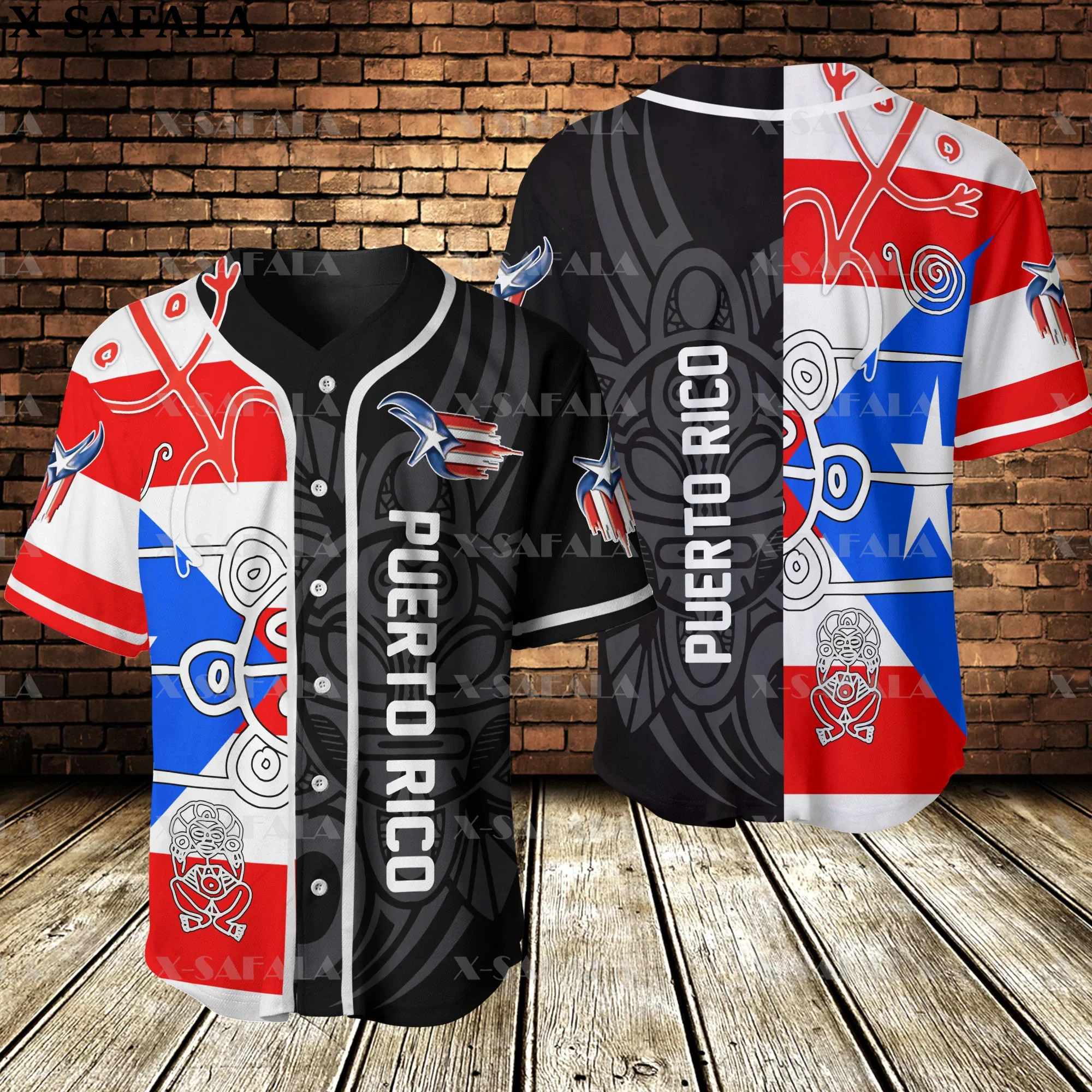 Custom Name PUERTO RICO Love Country Flag 3D Printed Baseball Jersey Summer Shirt Men's Tops Tee Oversized Streetwear-9