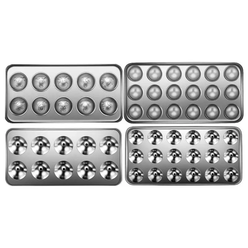 

Round Ice Cube Trays Stainless Steel Ice Cube Maker With Cover Portable Small Circle Ice Ball Maker Mold For Freezer Hot Summer