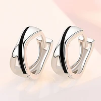 lbyzhan 925 sterling silver hoop earring black pattern earring for women fashion korea silver jewelry new
