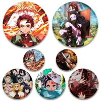 demon slayer kimetsu no yaiba lapel pins cute anime icon badges for clothes bag hat decorative cartoon brooches women jewelry