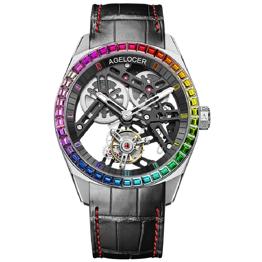 

AGELOCER New Tourbillon Watches Men Mechanical Watch Sapphire Power Reserve Limited Edition Skeleton Wrist Watch