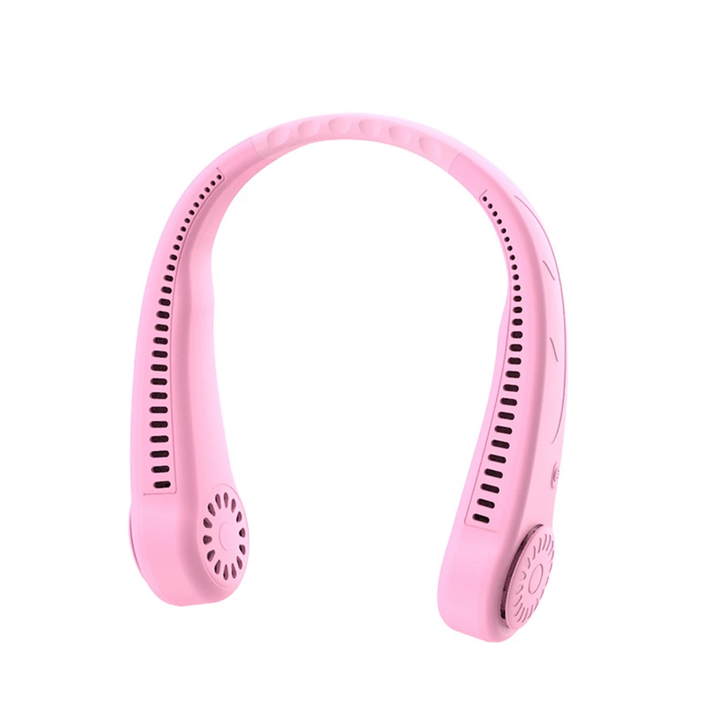 

Portable Leafless Hanging Neck Fan USB Charging Handheld Student Lazy Hanging Neck Small Mini Small Electric Fan-Pink