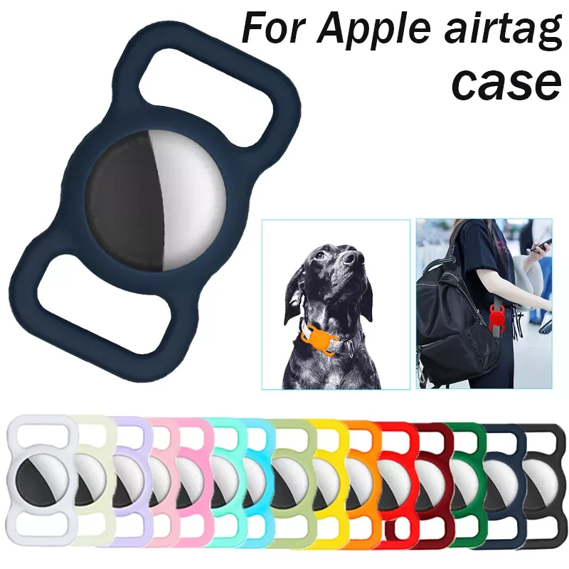 

For Apple Airtag Case Dog Cat Collar GPS Finder Colorful Luminous Protective Silicone Case For Apple Air Tag Tracker Case