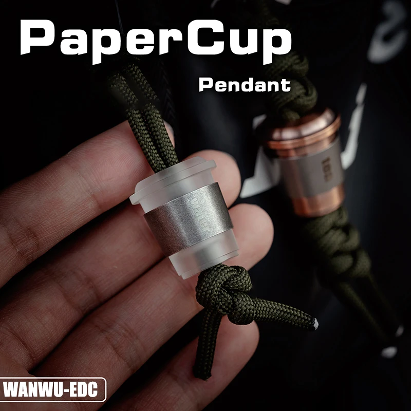 

WANWU EDC Original Paper Cup Spinner Pendant Tea Coffee Cup EDC Titanium Alloy Zirconium Decompression Toys Backpack Accessories