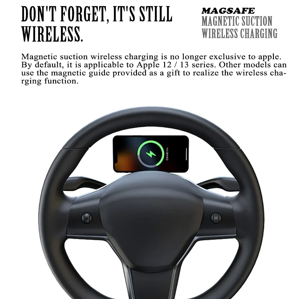 mobile phone bracket fortesla model3 steering wheel magnetic suction mobile phone holder model y wireless charging phone holder free global shipp