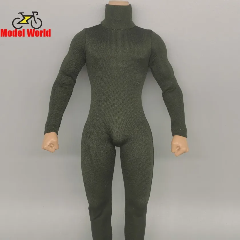 

1/6 scale male dolls clothes High Neck Black Bodysuit fit 12'' action figure body model