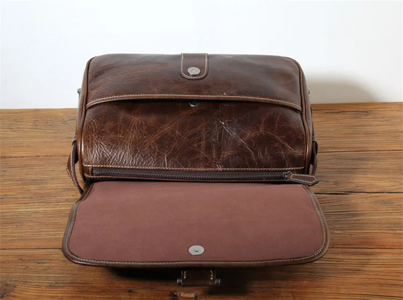 Fashion designer high quality first layer cowhide men's tablet computer shoulder bag casual outdoor work leather messenger bag