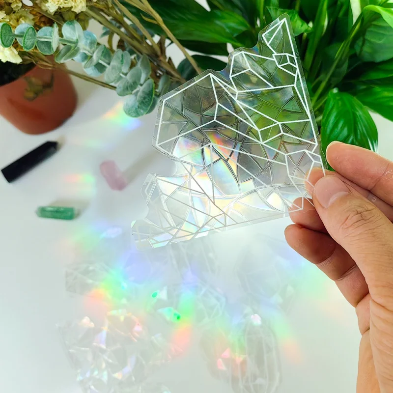 

[Home Decorations] Rps151 Cross-Border Colorful Suncatcher Rainbow Prism Electrostatic Glass PVC Anti-Collision Window Filming