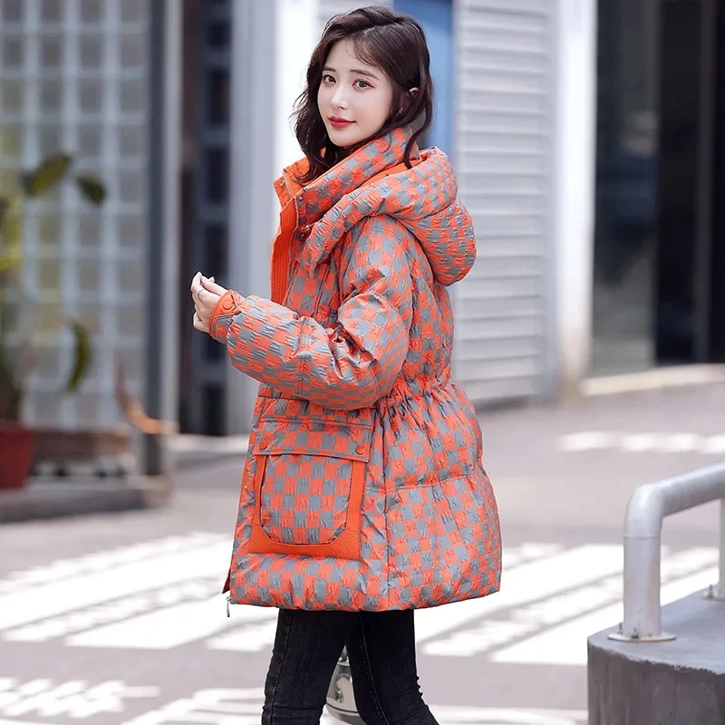 Down Cotton Jacket Women 2022 Winter New Temperament Fashion Casual Padded Coat Female Loose Hooded Long Thick Warm Parkas