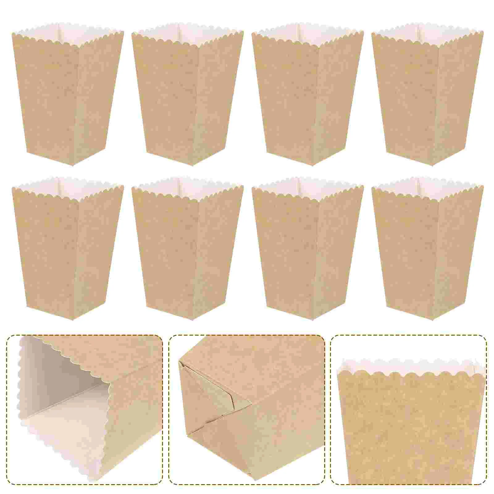 

Popcorn Bags Kraft Paper Popcorn Boxes 50 Open- Popcorn Boxes Cardboard Popcorn Containers for Movie Night, 535 Inches Cups