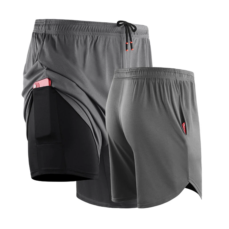 Новинка 2024 дышащие шорты для двух слоев спортивные фитнеса и бодибилдинга