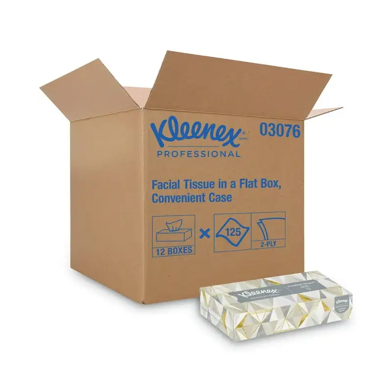 

Facial Tissue, 2-Ply, 125 Sheets/Box, 12 Boxes/Carton -KCC03076 Paper towel Ecoco Storage organizer Toilet paper box Napkin hold