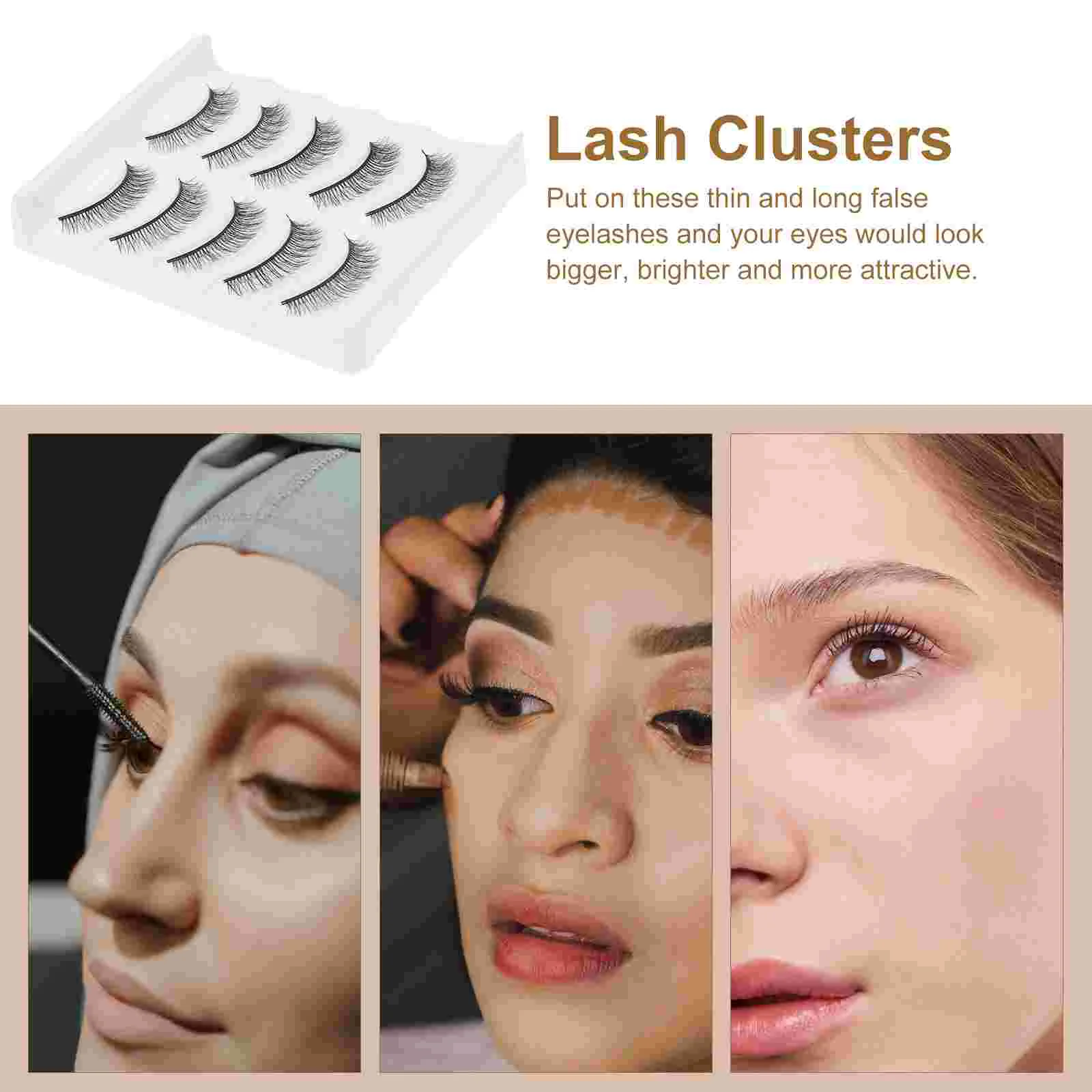 5 пар коротких накладных ресниц без клея Miss Fake Pestañas Postizas Naturales Con макияж из