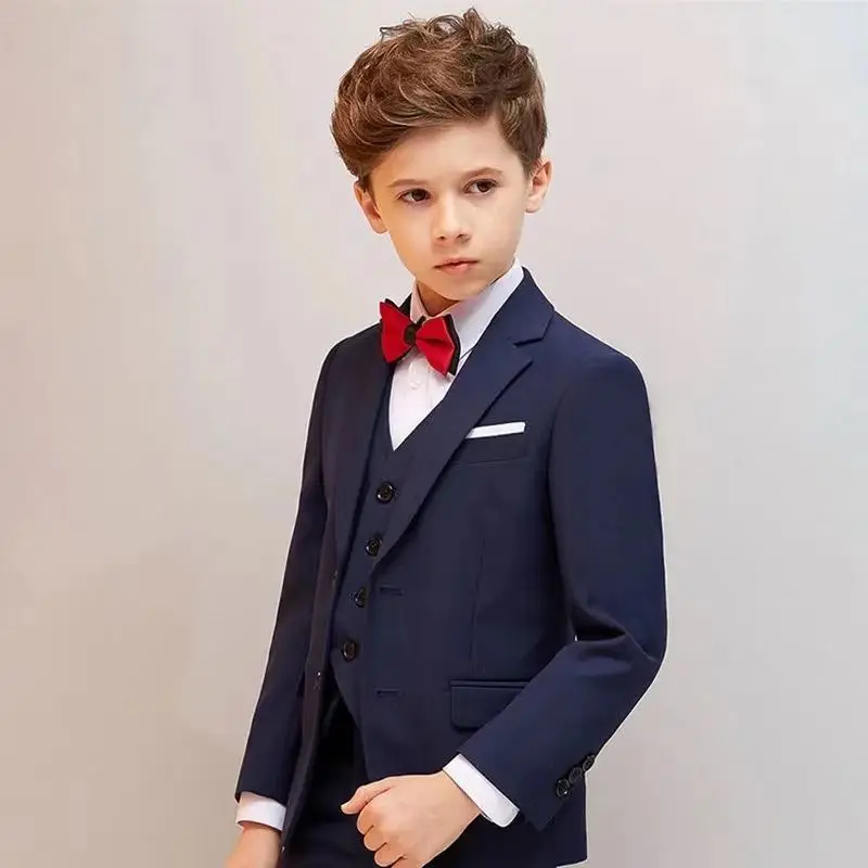 Children's Business Suit Handsome Boy Dresses of Bride Fellow Kids Costume for Piano Performance Middle and Big Children Boy Sui