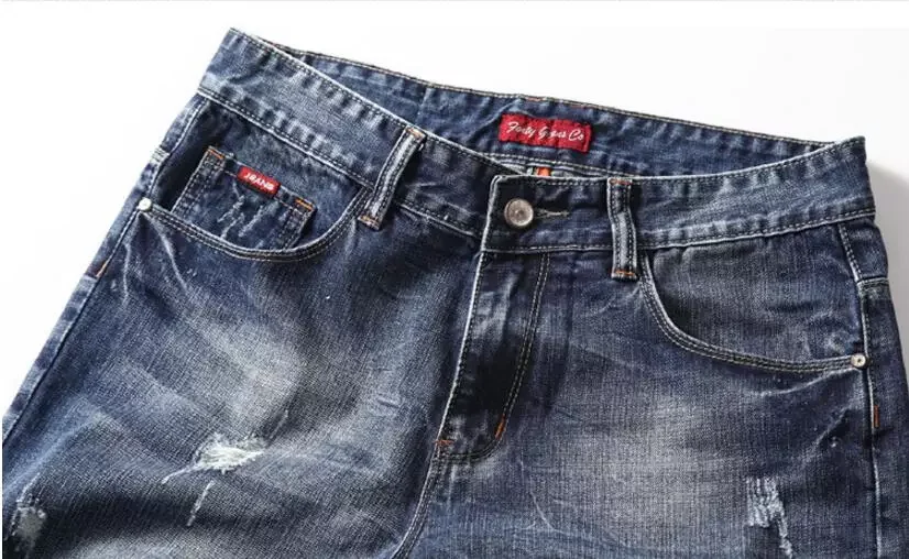 2022New Blue Stretch Denim Shorts Straight Fit Shorts Jeans High Quality Elastic Casual Denim Jeans Shorts New Summer Shorts Siz