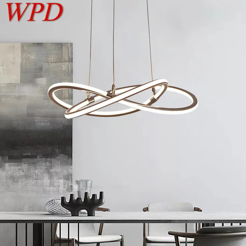 

WPD Modern Pendant Lamp Creative Simple LED Nordic Linear Ring Art Fixtures For Home Dining Room Bedroom Decor Lights