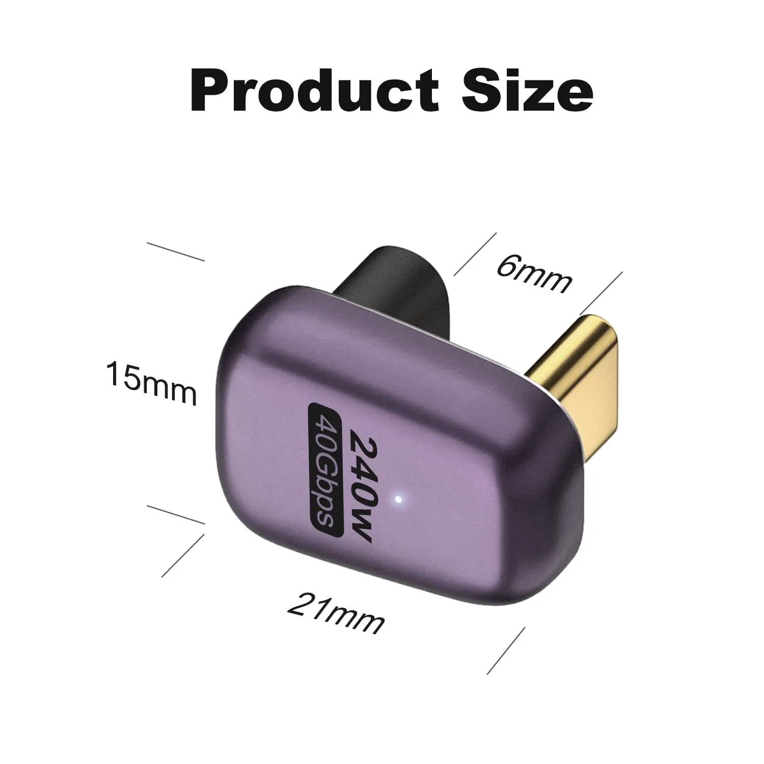 NNBILI 1-2 шт. 240 Вт USB C 180 °   Адаптер U-образной формы типа C «папа-мама» 40 Гбитс для ноутбука Thunderbolt MacBook, планшета ﻿ (art.: 3920cd2798535) - 3920cd2798535