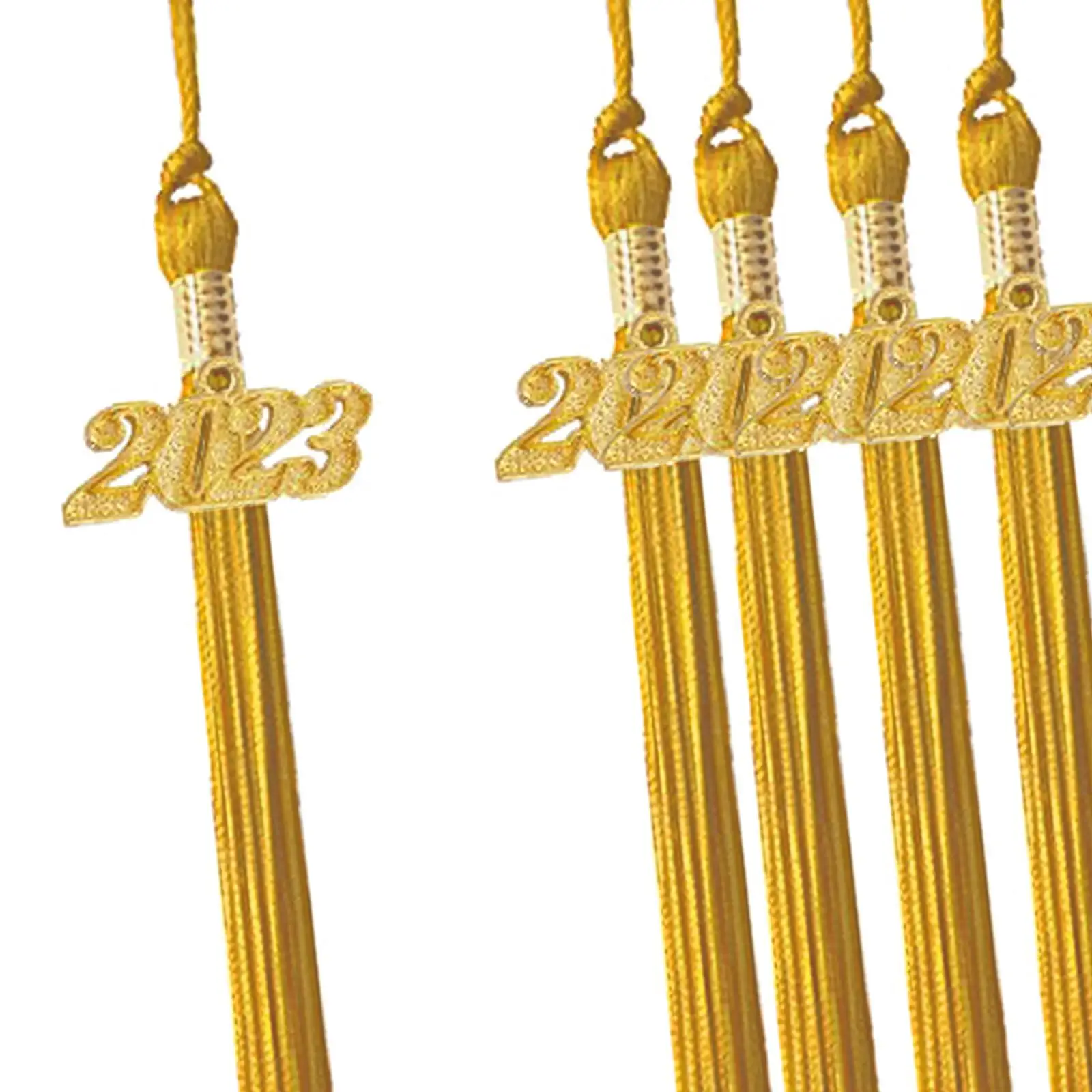 

10Pcs 2023 Graduation Cap Tassels Single Color 15 inch for Party Accessories Black