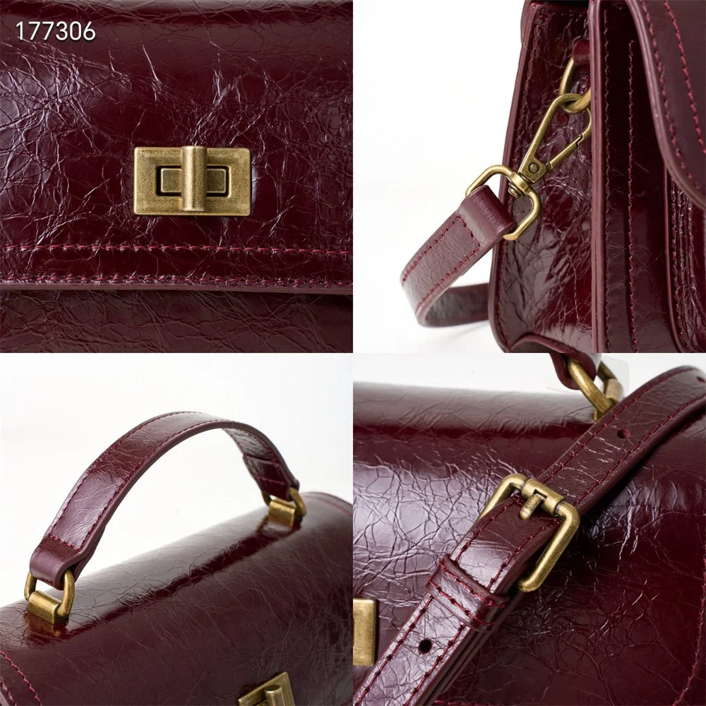 Женская большая сумка из коровьей кожи Oilwax маленькая натуральной женская через