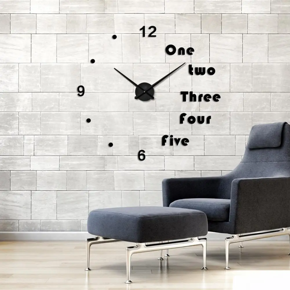 

Fashion Large Size 3D Mirror Surface DIY Wall Clock for Living Room (without Battery) Diy Wall Clock