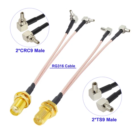 RFDOTOP Коаксиальный кабель 3G/4G SMA на CRC9/TS9 15см