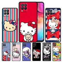 Cartoon Cute Hello Kitty For OPPO GT Master Find X5 X3 Realme 9 8 6 C3 C21Y Pro Lite A53S A5 A9 2020 Black Phone Case Cover Capa