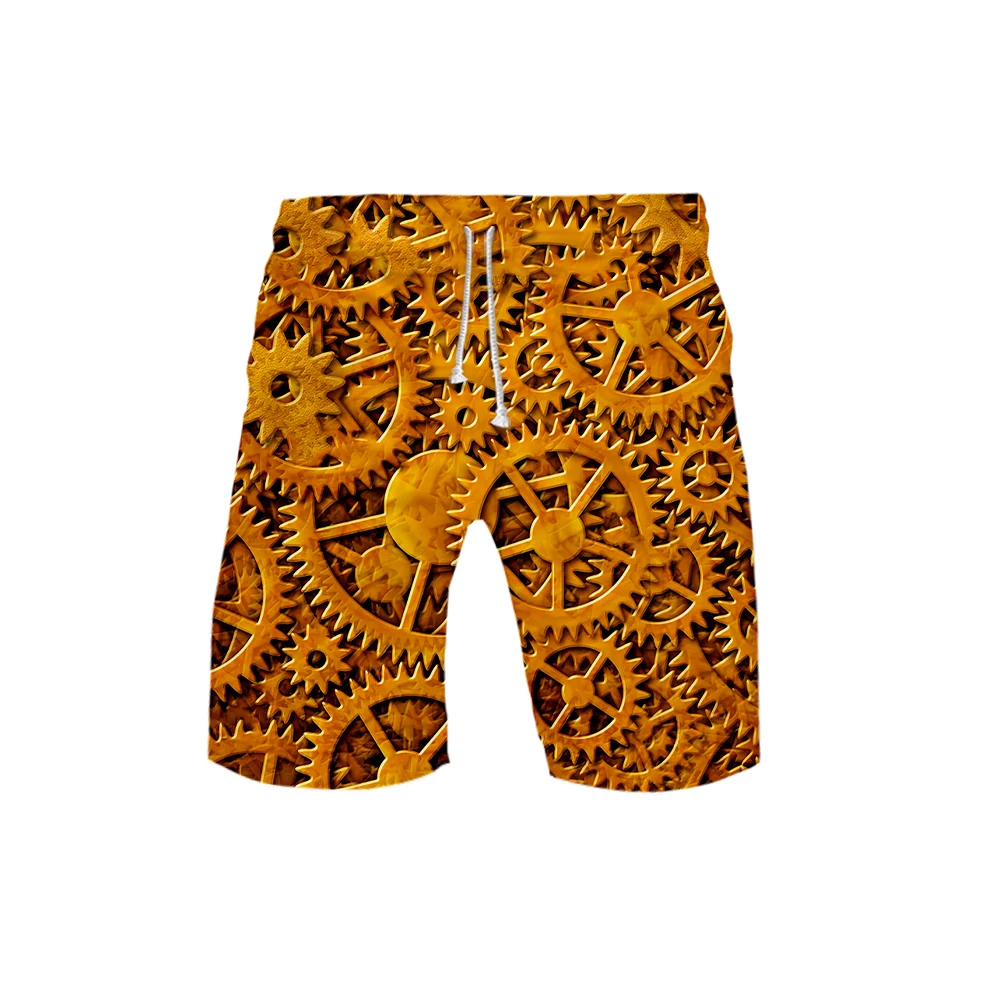 

Gearwheel Pattern Print 3D Basic Short Men's Running Gym and Basketball Shorts Fitness Bodybuilding Training bermuda masculina