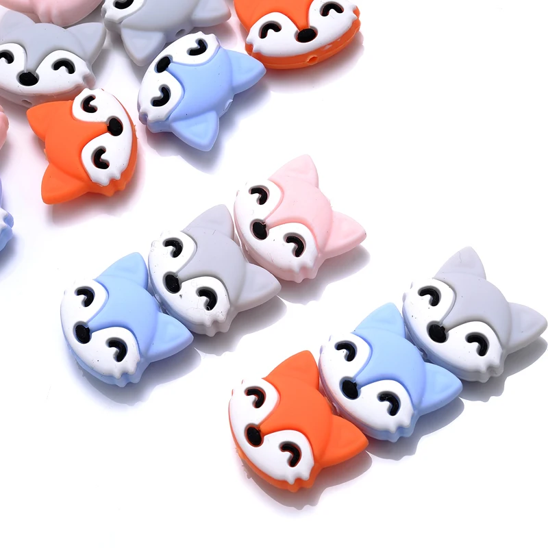 

10 шт., силиконовые бусины в виде животных