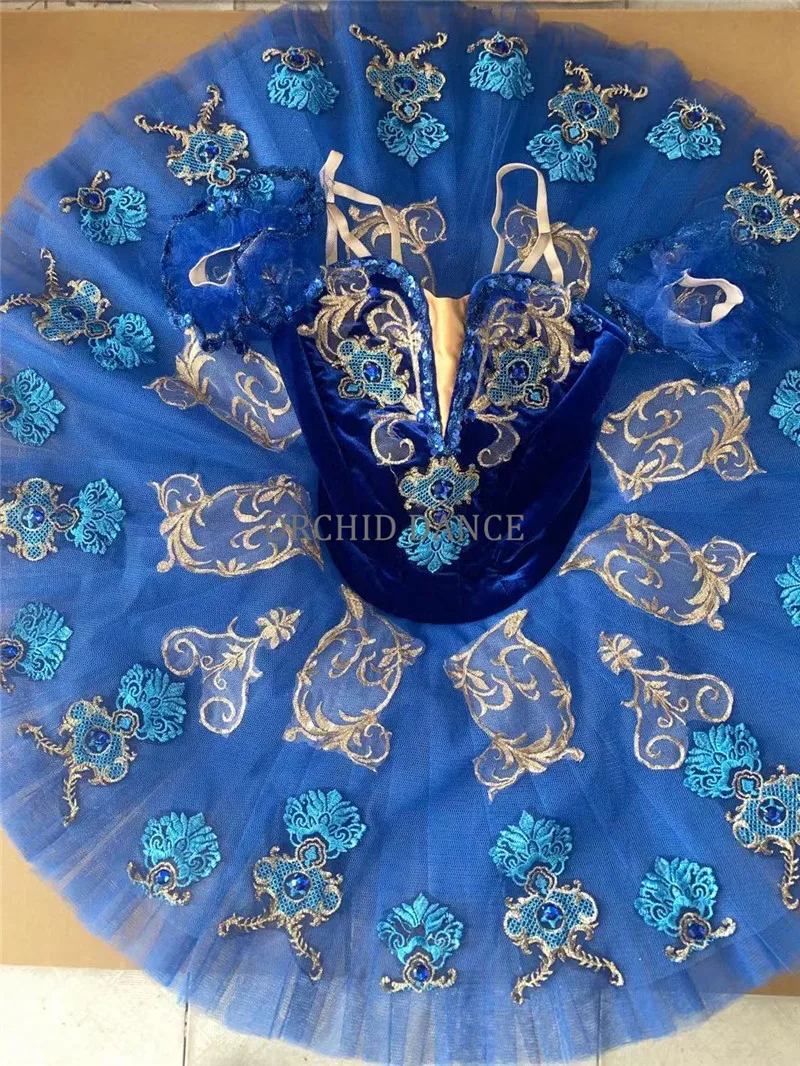 Высококачественная голубая балетная пачка для девочек на заказ 12 слоев