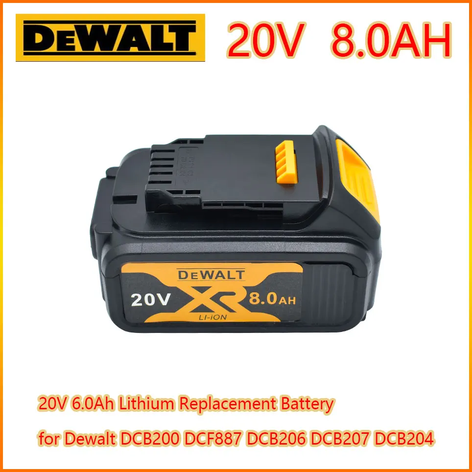 

Dewalt 5.0AH 6.0AH 8.0AH 18V 20v power tool battery for Dewalt DCB180 DCB181 DCB182 DCB201 DCB200 MAXXR power tool 18650 battery
